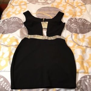 Sexy nightclub black mini dress.